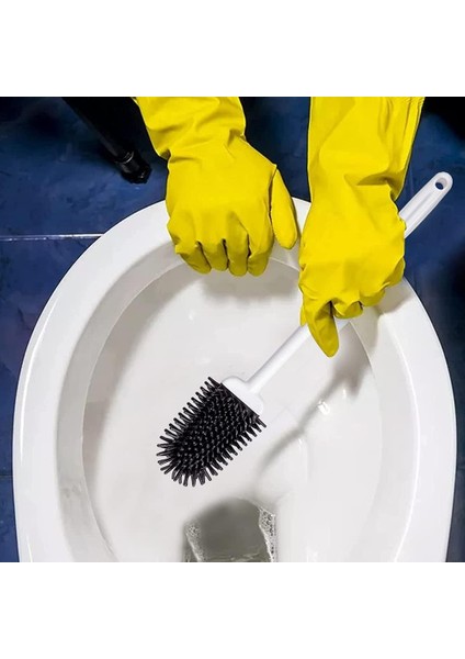 Fırçalar Tuvalet Fırçası, Derin Temizleyici Silikon Tuvalet Fırçası, Kaymaz Uzun Saplı ve Esnek Kıllar, Banyo Için Hızlı Kuruyan Tuvalet Temizleme Fırçası Seti (Yurt Dışından) indirimleri