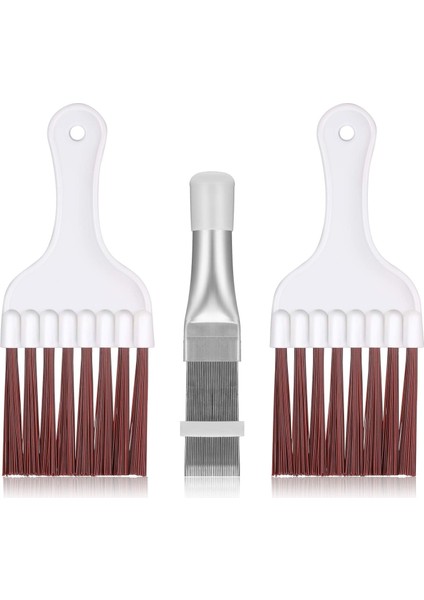 Fırçalar 3 Parça Klima Kondenser Temizleme Fırçası, Paslanmaz Çelik Klima Fin Temizleyici, Buzdolabı Bobini Temizleme Çırpma Fırçası (Yurt Dışından)