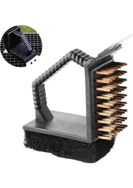 Fırçalar Kazıyıcılı 3'ü 1 Arada Izgara Fırçası, Metal Kıllı Izgara Temizleme Fırçası, Sünger ve Paslanmaz Çelik Kazıyıcı, Paslanmaz + Isıya Dayanıklı (Yurt Dışından) fiyatları