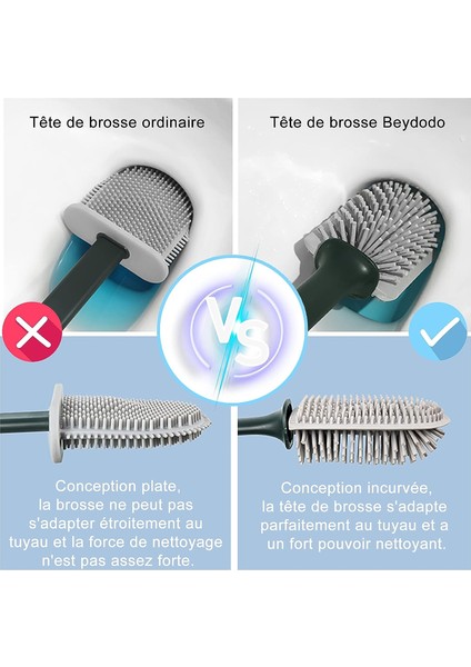 Brush Tuvalet Fırçası Silikon Tuvalet Fırçası, Çift Taraflı Temizleme Fırçası Başlığı, Temizleme Yöntemi, Tuvalet Fırçası ve Tutacağı (Yurt Dışından) modelleri
