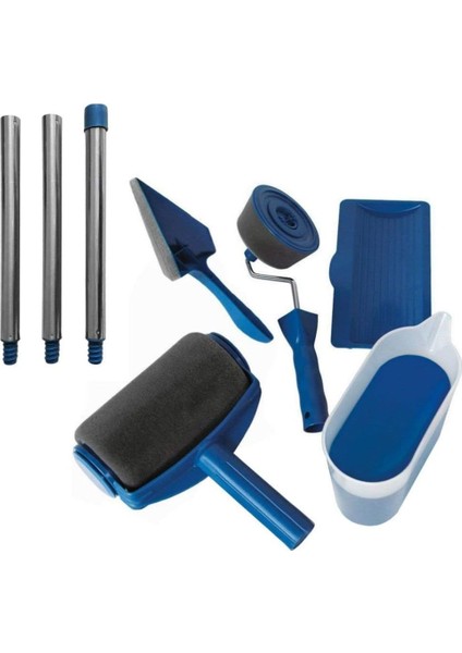 Fırçalar Boya Rulosu Fırça Seti, Teleskopik Çubuklu Boyama Sapı Alet Seti, Duvar Baskı Fırçası, Duvarları ve Tavanları Boyamak Için Akıllı Boya Rulosu Aplikatörü (Yurt Dışından)