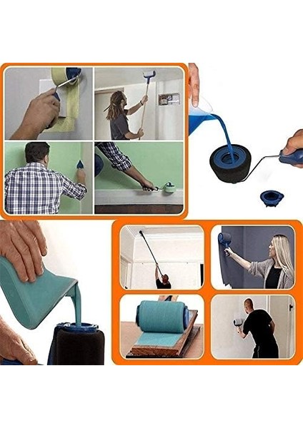 Fırçalar Boya Rulosu Fırça Seti, Teleskopik Çubuklu Boyama Sapı Alet Seti, Duvar Baskı Fırçası, Duvarları ve Tavanları Boyamak Için Akıllı Boya Rulosu Aplikatörü (Yurt Dışından) fırsatları