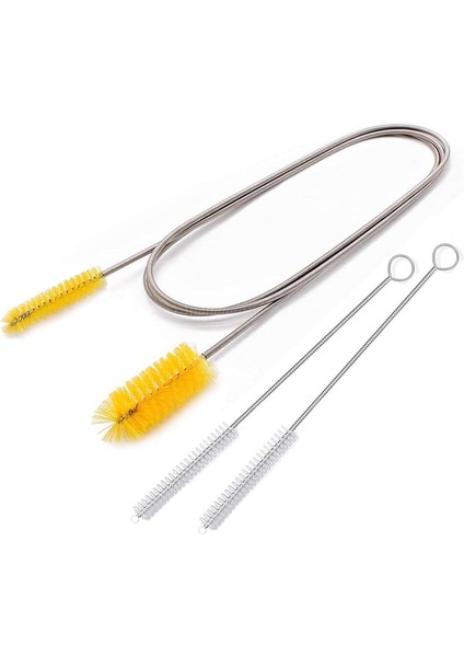 Fırçalar Esnek Tahliye Fırçası, Naylon Temizleyici Çift Uçlu Elastik Hortum Borusu 67 Inç ve 2 Adet 8,2 Inç Saman Temizleme Fırçası (Yurt Dışından)