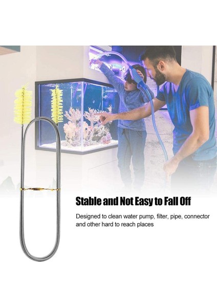 Fırçalar Esnek Tahliye Fırçası, Naylon Temizleyici Çift Uçlu Elastik Hortum Borusu 67 Inç ve 2 Adet 8,2 Inç Saman Temizleme Fırçası (Yurt Dışından) fırsatları