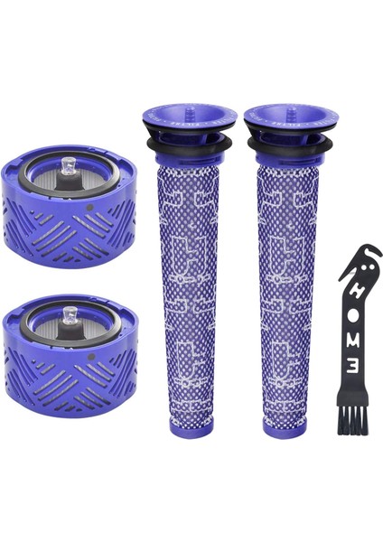 Dyson V6 Serisi Elektrikli Süpürge Için QOO100 Fırçalar Yedek Filtre, 2 Adet Yıkanabilir Ön Motor Filtresi, 2 Adet Yıkanabilir Hepa Motor Sonrası Filtre ve 1 Adet Temizleme Aleti (Yurt Dışından)