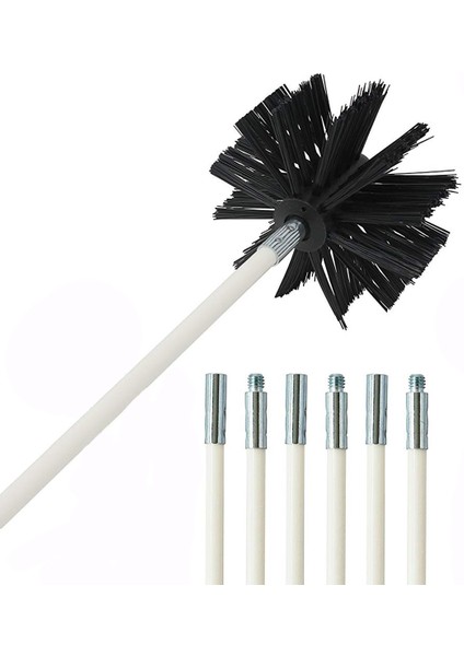 Fırçalar Esnek Kurutucu Havalandırma Temizleme Seti, Saç Çıkarıcı, 12 Feet'e Kadar Uzatılabilir, Sentetik Fırça Başlığı (Yurt Dışından)