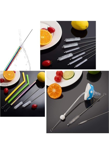 Fırçalar Uzun Saman Fırçası, Naylon Boru Boru Temizleyici 10-Ihch x 2/5-Inç, 10'lu Set, Şeffaf Beyaz, Paslanmaz Çelikten Yapılmış (Yurt Dışından) modelleri