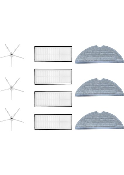 Roborock S7 ile Uyumlu QOO100 Fırçalar Yedek Aksesuarlar Elektrikli Süpürge Için Yan Fırça Filtresi Paspas Bezi (Yurt Dışından)