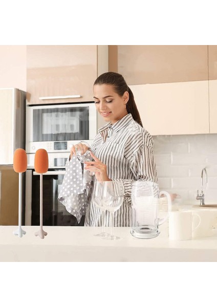 Fırçalar 2 Paket Sünger Şişe Fırçası Standı ile 8.6 Inç Uzun Saplı Bardak Vazo Cam Şişe Temizleme Aracı (Yurt Dışından) modelleri