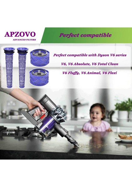 Dyson V6 Serisi Elektrikli Süpürge Için QOO100 Fırçalar Yedek Filtre, 2 Adet Yıkanabilir Ön Motor Filtresi, 2 Adet Yıkanabilir Hepa Motor Sonrası Filtre ve 1 Adet Temizleme Aleti (Yurt Dışından) fiyatları