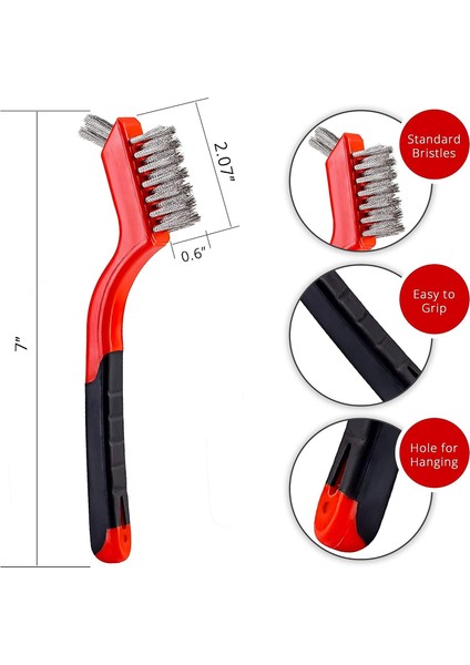 Fırçalar Tel Fırça Seti 3 Parça - Derin Temizlik ile Pas, Kir ve Boya Ovma Için Kavisli Saplı Naylon / Pirinç / Paslanmaz Çelik Kıllar (Yurt Dışından) fiyatları