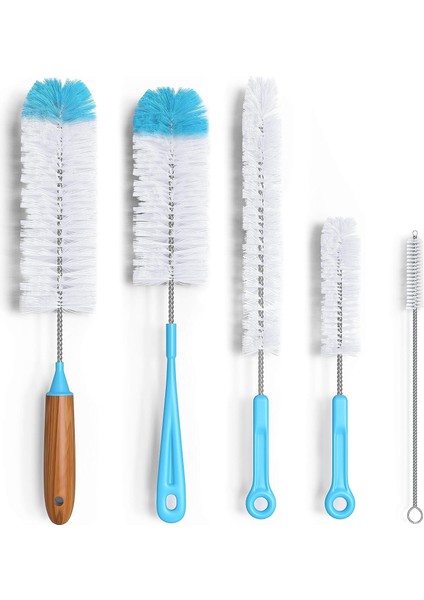 Fırçalar Bottle Brush Cleaner Set 5'li - Uzun Su Şişesi ve Pipet Temizleme Fırçası - Mutfak Tel Fırça Seti (Yurt Dışından)