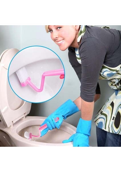 Fırçalar Tuvalet Köşeleri Için Kıvrımlı Plastik Tuvalet Fırçası (3 Parça) (Yurt Dışından)