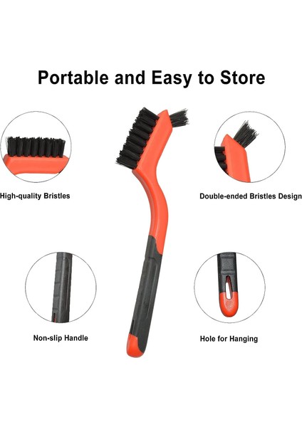 Tel Fırça 3'lü Set, Naylon / Oxford / Paslanmaz Çelik Fırçalar, Kir, Derin Temizlik Için Kavisli Saplı (7 Inç) (Yurt Dışından) fiyatları