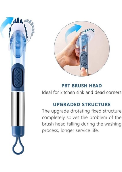 Fırçalar Sabunluk Bulaşık Fırçası Seti - Standlı Mutfak Fırçası 4 Fırça Başlığı Paslanmaz Çelik Saplı, Mutfak Fırçası Tencere ve Bulaşıklar Için (Yurt Dışından) modelleri