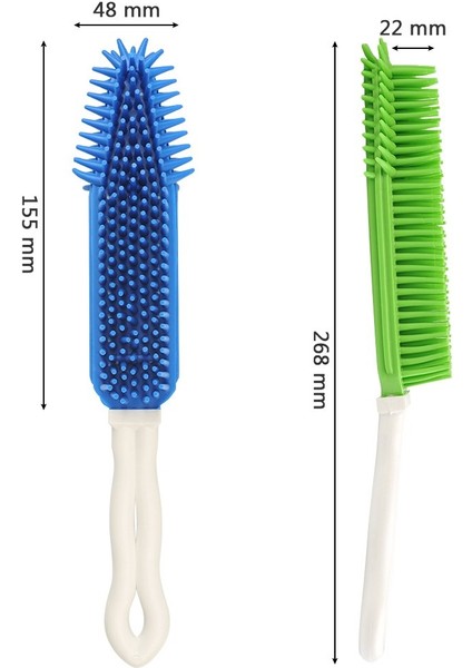 Fırçalar 2 Parçalı Pet Tüy Alma Fırçası, Araba ve Araba Detaylandırma Fırçası Taşınabilir Köpek ve Kedi Tüy Alma Fırçası Kauçuk Masaj Fırçası (Mavi ve Yeşil) (Yurt Dışından) modelleri