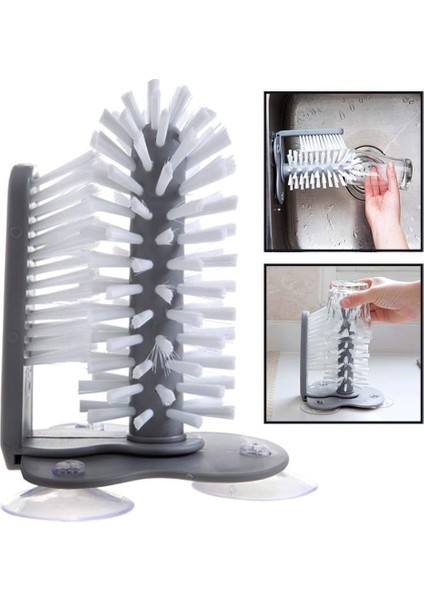 Fırçalar Su Şişesi Temizleme Fırçası Emme Tabanlı Cam Bardak Yıkama Fırçası (Yurt Dışından)