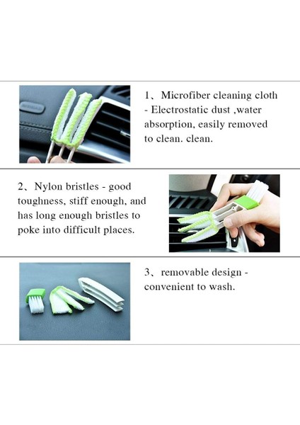 Fırçalar Araba Fırçası ve Bez 3 Adet Silgi Temizleyici Hava Fanı Klima Toz Aracı Klavyeler Çift Kafa (Yurt Dışından) fırsatları