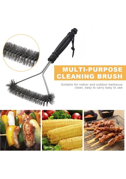 Fırçalar Barbekü Fırçası, Barbekü Temizleme Fırçası, 2'si 1 Arada Paslanmaz Çelik Tel Barbekü Fırçası + Sivri Çok Fonksiyonlu Barbekü Fırçası (Siyah) (Yurt Dışından) indirimleri