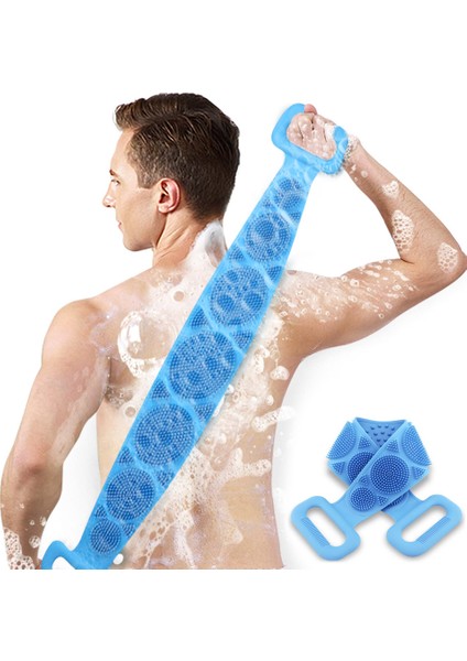 Fırçalar Çok Fonksiyonlu Silikon Fırçalama Banyo Fırçası Çift Taraflı Masaj Sırt Şeridi (Yurt Dışından)