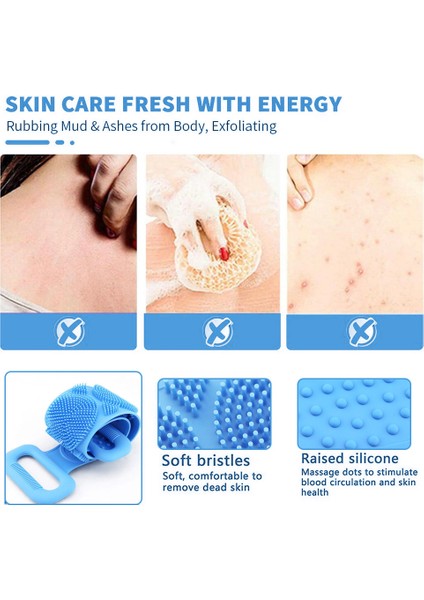 Fırçalar Çok Fonksiyonlu Silikon Fırçalama Banyo Fırçası Çift Taraflı Masaj Sırt Şeridi (Yurt Dışından) fırsatları