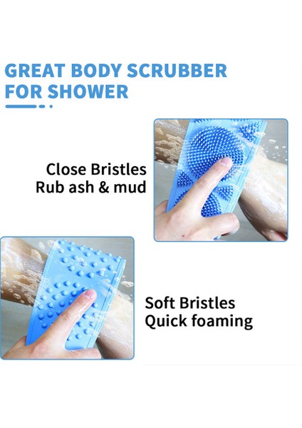 Fırçalar Çok Fonksiyonlu Silikon Fırçalama Banyo Fırçası Çift Taraflı Masaj Sırt Şeridi (Yurt Dışından) indirimleri