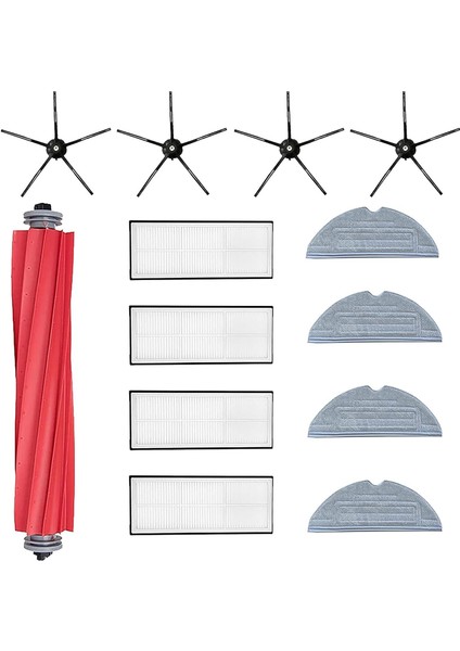 Fırçalar Aksesuarları Yedek Parça Xiaomi Roborock S7 Ana Fırça Paspas Mendil Yan Fırçalar Beyaz Hepa Filtre (Yurt Dışından)