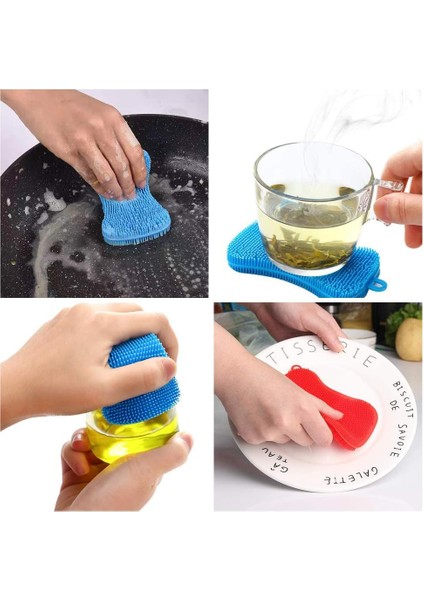 Fırçalar Silikon Sünger, Gıda Sınıfı Silikon Ovma Fırçası, Çok Amaçlı Mutfak Ovma Fırçası, Silikon Sünger - 3 Adet. (Yurt Dışından) fırsatları
