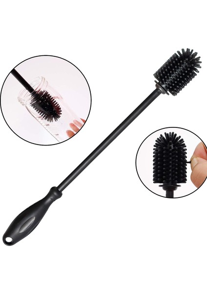 Fırçalar Su Şişesi Fırçası Silikon Şişe Fırçası, Vakumlu Spor Şişe, Vazo ve Züccaciye Su Şişesi Temizleme Fırçası (Siyah) (Yurt Dışından) modelleri