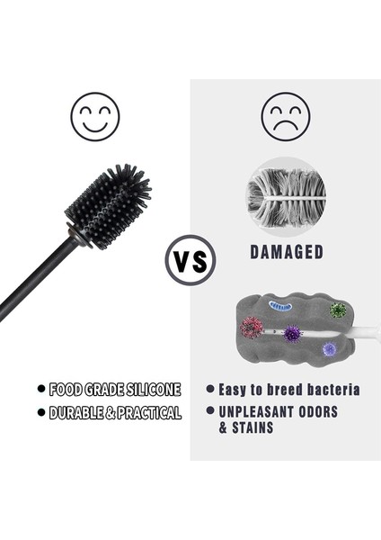Fırçalar Su Şişesi Fırçası Silikon Şişe Fırçası, Vakumlu Spor Şişe, Vazo ve Züccaciye Su Şişesi Temizleme Fırçası (Siyah) (Yurt Dışından) fırsatları