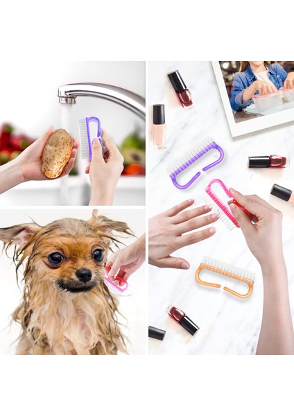 Fırçalar Saplı Tırnak Fırçası, El Tırnak Fırçası Temizleme Ovma Seti Ayak Parmakları ve Tırnaklar Erkek Kadın Pedikür Seti (3'lü Paket) (Yurt Dışından) fırsatları