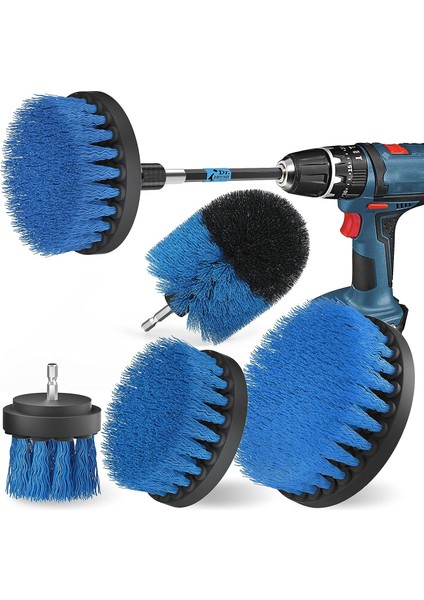 Fırçalar Temizleme Fırçası, 5 Parça Matkap Fırçası Temizleme, Tornavida Fırçası, Fayanslar Için Güçlü Matkap Fırçası, Mutfak, Zemin, Araba, Küvet, Mavi (Yurt Dışından)