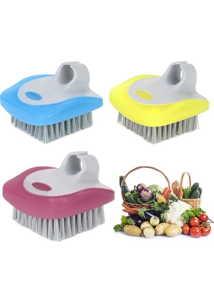 Fırçalar 3 Parça Meyve Sebze Fırçası, 3 Adet Sebze Fırçaları Meyve Scrubber Esnek Kıllar Scrubber Temizleme Aracı Havuç Meyveler Için Mutfak Fırçası Ev Mutfak (Yurt Dışından)