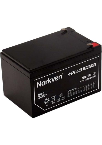 NB12012 12V 12AH Kuru Tip Akü Norkven 12VOLT 12AH Kuru Tip Akü 5 Yıl Ömür Beklentili