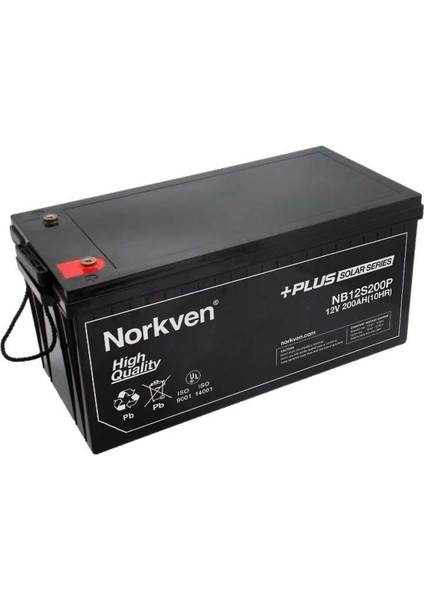 NB12S200P 12V 200AH Jel Tip Akü Norkven 12VOLT 200AH Jel Tip Akü 10 Yıl Ömür Beklentili