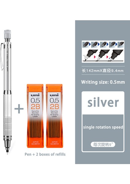 Gösterildiği Gibi Uni Mekanik Kalem Seti M5-1017 Kuru Toga Rulet Modeli Otomatik Kurşun Spin 0.5mm Ofis Okul Malzemeleri Japon Kırtasiye (Yurt Dışından)
