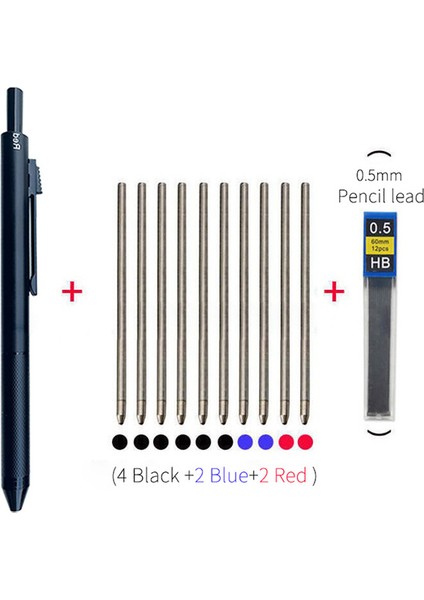 Kalem-Siyah-Set Metal Çok Renkli Kalem 4'ü 1 Arada Yerçekimi Sensörü Tükenmez Kalem 3 Renkli Tükenmez Kalem ve 1 Mekanik Kurşun Kalem Ofis Okul Kırtasiye Hediyesi (Yurt Dışından)