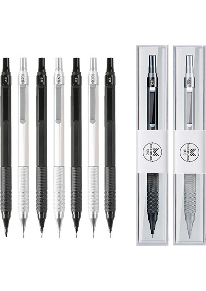 0.5 Siyah ve Kutu 0.3 0.5 0.7 2.0mm Sanat Çizim Otomatik Kalemler Düşük Ağırlık Merkezi Hediye Kutusu Seti ile Geri Çekilebilir Uç Metal Mekanik Kurşun Kalem (Yurt Dışından) fırsatları