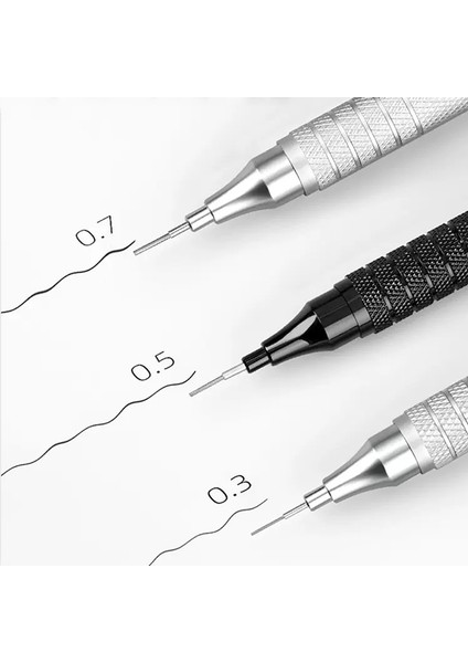 0.5 Siyah ve Kutu 0.3 0.5 0.7 2.0mm Sanat Çizim Otomatik Kalemler Düşük Ağırlık Merkezi Hediye Kutusu Seti ile Geri Çekilebilir Uç Metal Mekanik Kurşun Kalem (Yurt Dışından) indirimleri
