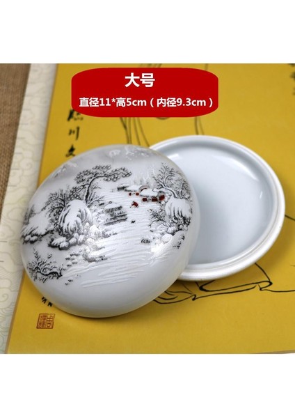7.8 cm Ekstra Büyük Jingdezhen Seramik Karlı Manzara Baskı Kil Kutu Porselen Kutu Kil Saksı Mühür Gravür Antika Boş Porselen B (Yurt Dışından) modelleri