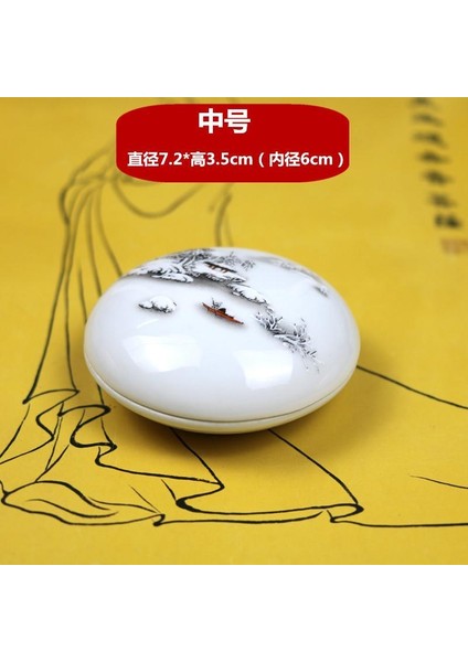 7.8 cm Ekstra Büyük Jingdezhen Seramik Karlı Manzara Baskı Kil Kutu Porselen Kutu Kil Saksı Mühür Gravür Antika Boş Porselen B (Yurt Dışından) indirimleri