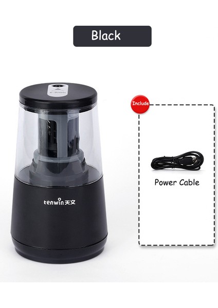 Siyah Kırtasiye Kalem Okulu Ofis Çocuklar Için Kırtasiye Görevi Elektrikli Kızlar ve Mekanik Ağır Tenwin Kalemtıraş Otomatik USB (Yurt Dışından)