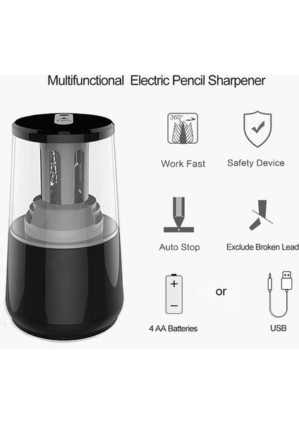 Siyah Kırtasiye Kalem Okulu Ofis Çocuklar Için Kırtasiye Görevi Elektrikli Kızlar ve Mekanik Ağır Tenwin Kalemtıraş Otomatik USB (Yurt Dışından) modelleri