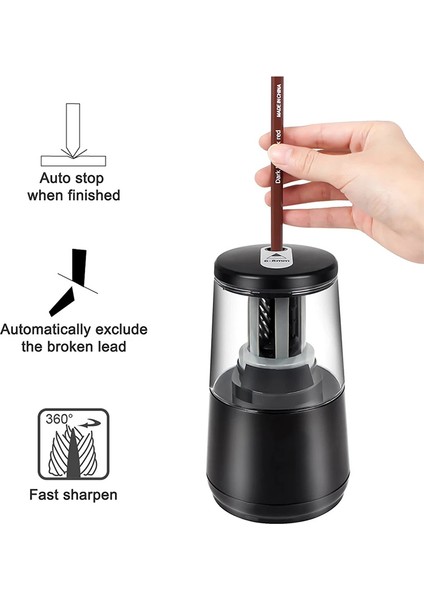 Siyah Kırtasiye Kalem Okulu Ofis Çocuklar Için Kırtasiye Görevi Elektrikli Kızlar ve Mekanik Ağır Tenwin Kalemtıraş Otomatik USB (Yurt Dışından) indirimleri