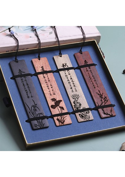 Bahar Retro Ahşap Oyma Dört Mevsim Imleri Çin Tarzı Abanoz Kitap Klipsi Öğrenci Narin Okuma Aracı Okul Kırtasiye Kaynağı (Yurt Dışından) modelleri