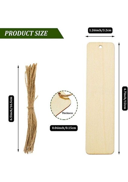 20 Adet Ahşap Boş Imleri, Dikdörtgen Ince Ahşap Kitap Ayraçları Asılı Etiketi Jüt Halatlar ile Düğün Parti Dekorasyon Için Dıy Projeleri (Yurt Dışından) fırsatları