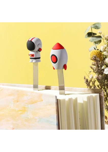 Stil 6 Yaratıcı 3D Astronot Roket Imi Aşk Kalp Metal Kitap Klipleri Hayvanlar Köpekbalığı Yüzgeci Imleri Okuma Işaretleyiciler Kırtasiye Hediye (Yurt Dışından) modelleri