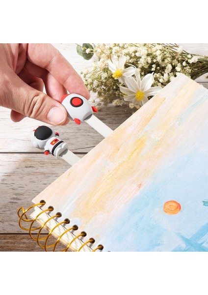 Stil 6 Yaratıcı 3D Astronot Roket Imi Aşk Kalp Metal Kitap Klipleri Hayvanlar Köpekbalığı Yüzgeci Imleri Okuma Işaretleyiciler Kırtasiye Hediye (Yurt Dışından) fırsatları