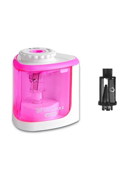 8005PINK-1BLADE Tenwin Elektrikli/manuel 2'si 1 Arada Kalemtıraş Güvenli Öğrenci Helisel Çelik Bıçak Bileyici Çocuk Yetişkin Malzemeleri Renkli Kalemler (Yurt Dışından)