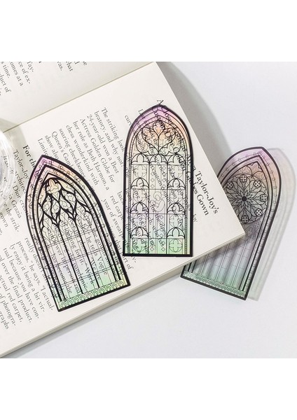 E Yoofun Hikayesi Pencere Tarafından Pvc Kilise Imi Çiçek Okuma Kitap Klibi Retro Kitap Sayfası Işaretleyici Okul Ofis Malzemeleri (Yurt Dışından)